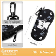ÉÌƷͼƬ 4 | B0GFYDDD2Y | FEISEDY 2Pack Sunglasses Soft Case Ultra Light Neoprene Zipper Portable Eyeglass Pouch with Belt Clip B0385