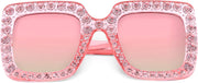 ÉÌƷͼƬ 50 | B077GMJCV8 | FEISEDY Women Sparkling Crystal Sunglasses Oversized Square Thick Frame B2283