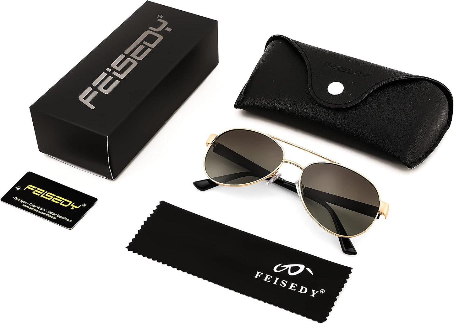 商品图片 29 | B0BXXC6Y74 | FEISEDY Classic Aviator Sunglasses for Women Pilot Polarized Sunglasses Men UV400 Protection for Driving Fishing Golf B4109