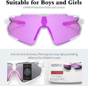 ÉÌƷͼƬ 40 | B0D6XZ67Q2 | FEISEDY Kids Teens Baseball Polarized Sunglasses Lightweight Frame UV400 Sports Cycling Shades for Boys Girls B0190