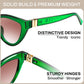 商品图片 23 | B0GVF3CZ9N | FEISEDY Cat eye Sunglasses Polarized and Retro Stylish for Women Men B0428 | UV400 Protection, for Driving Fishing Beach Travel and Party, Metal Accents, Versatile Styling