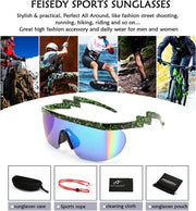 ÉÌƷͼƬ 56 | B096SD9GGG | FEISEDY Oversized Mirror Shield Sport 80s Sunglasses Ski Goggles Flat Top One Piece Futuristic Visor Women Men B2522