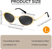 ÉÌƷͼƬ 33 | B0GVDPV1W4 | FEISEDY Metal Oval Sunglasses UV400 Protection for Women and Men B0429
