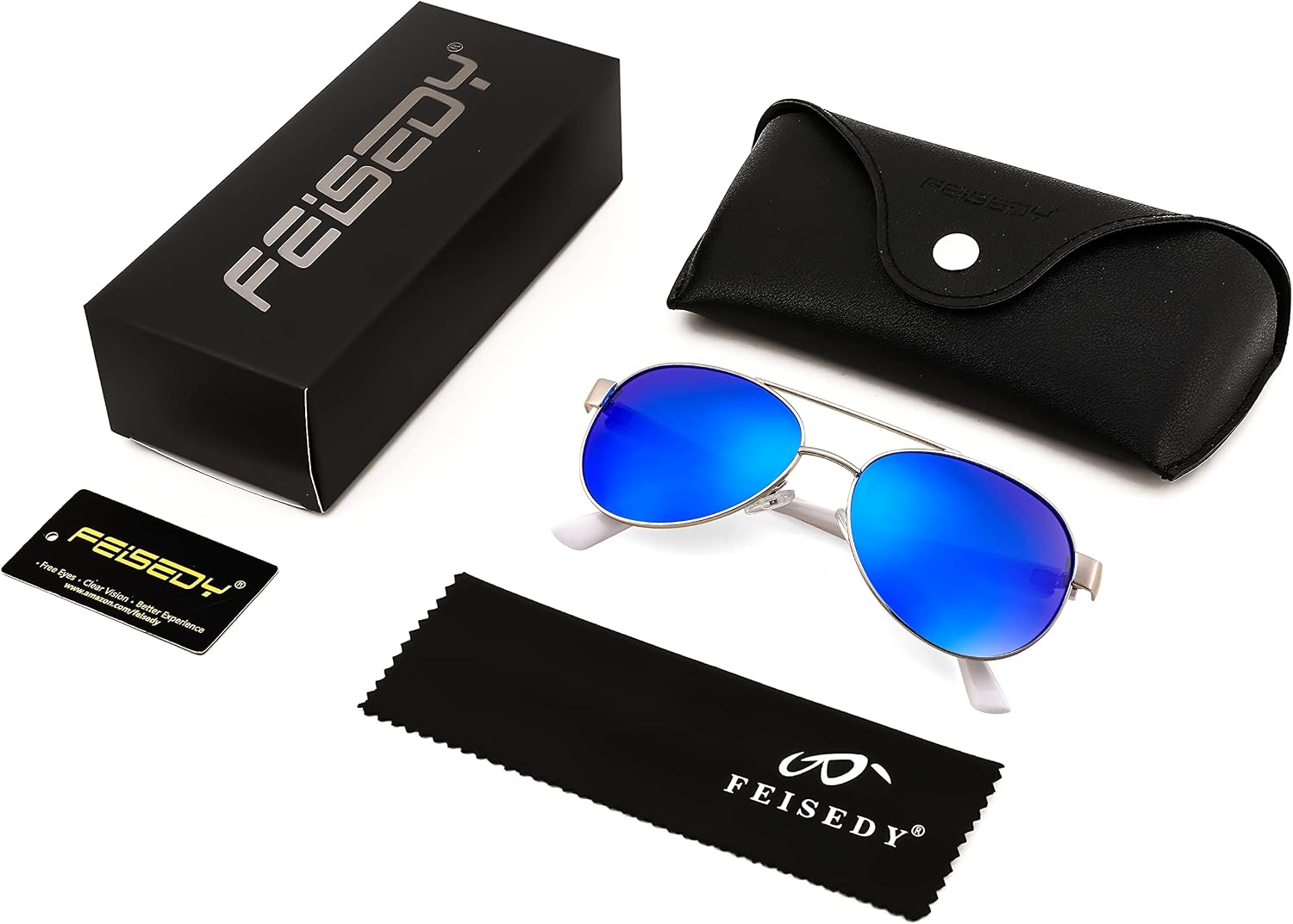 商品图片 7 | B0BXXC6Y74 | FEISEDY Classic Aviator Sunglasses for Women Pilot Polarized Sunglasses Men UV400 Protection for Driving Fishing Golf B4109