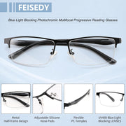 商品图片 5 | B0HBWVWRX5 | FEISEDY Rectangle Blue Light Blocking Reading Glasses Half Frame B0462