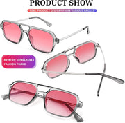 ÉÌƷͼƬ 33 | B0925V3NP4 | FEISEDY Vintage Square 70s Flat Aviator Sunglasses Women Men Metal Design Shades B2752