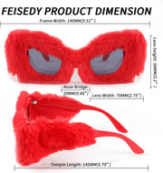 ÉÌƷͼƬ 20 | B09PN9V5N6 | FEISEDY Sunglasses Women Plush Fuzzy Soft Velvet Party Masquerade B2877