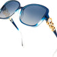 Starry Sky Blue / 61 Millimeters | B0BJ717ZWD | FEISEDY Women's Fashion Sunglasses, Oversized Square Frame with Pearl Sparkling, Polarized UV Protection B2821