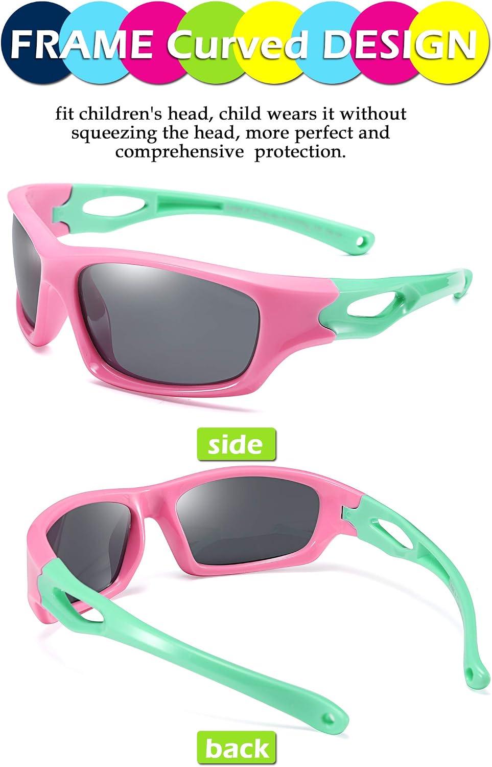 ÉÌƷͼƬ 13 | B07JM1DLHS | FEISEDY Kids Polarized Sport Sunglasses Rubber Frame Boys Girls 3 to 12 Age Children Gift B2453