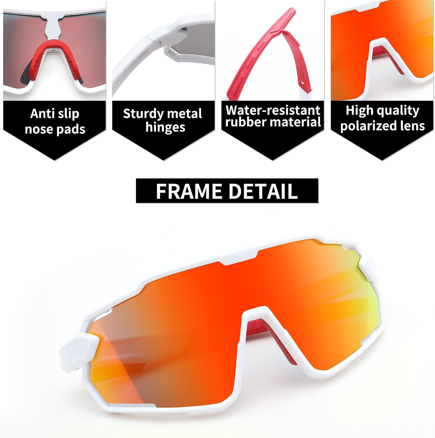 商品图片 47 | B0D6XZ67Q2 | FEISEDY Kids Teens Baseball Polarized Sunglasses Lightweight Frame UV400 Sports Cycling Shades for Boys Girls B0190