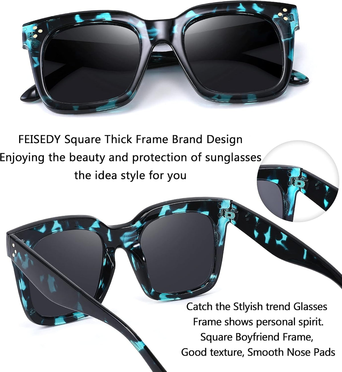 ÉÌƷͼƬ 53 | B07Q31N6CH | FEISEDY Vintage Butterfly Sunglasses Designer Luxury Sun Glasses B2486