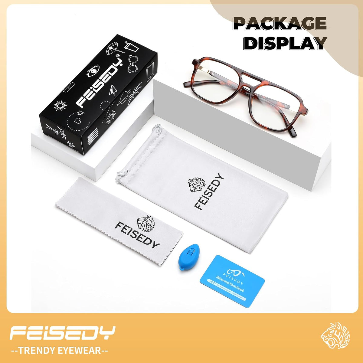 ÉÌƷͼƬ 43 | B0DPLTC8K6 | FEISEDY Vintage Square Blue Light Blocking Glasses Women Men 70s Flat Aviator Glasses Computer Anti Glare B0062