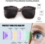 ÉÌƷͼƬ 71 | B0871BKMTN | FEISEDY Oversized Polarized Sunglasses - UV400 Protection, Square Fashion Sun Glasses for Outdoor & Daily B2600