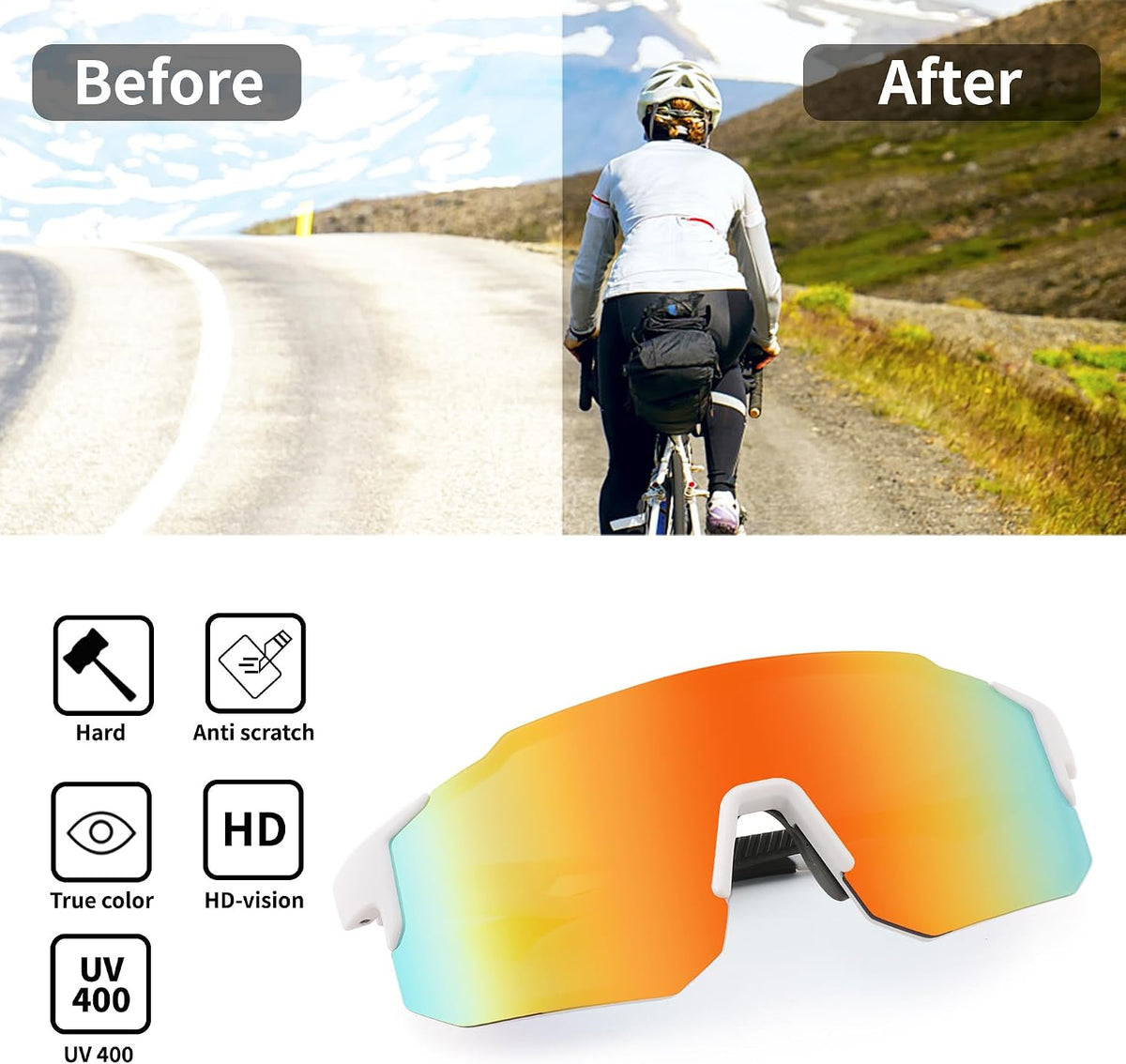 ÉÌƷͼƬ 69 | B0DTYL7JBV | FEISEDY Sports Sunglasses for Men, Women and Teens - Baseball, Biking, Cycling UV400 Protection B2388