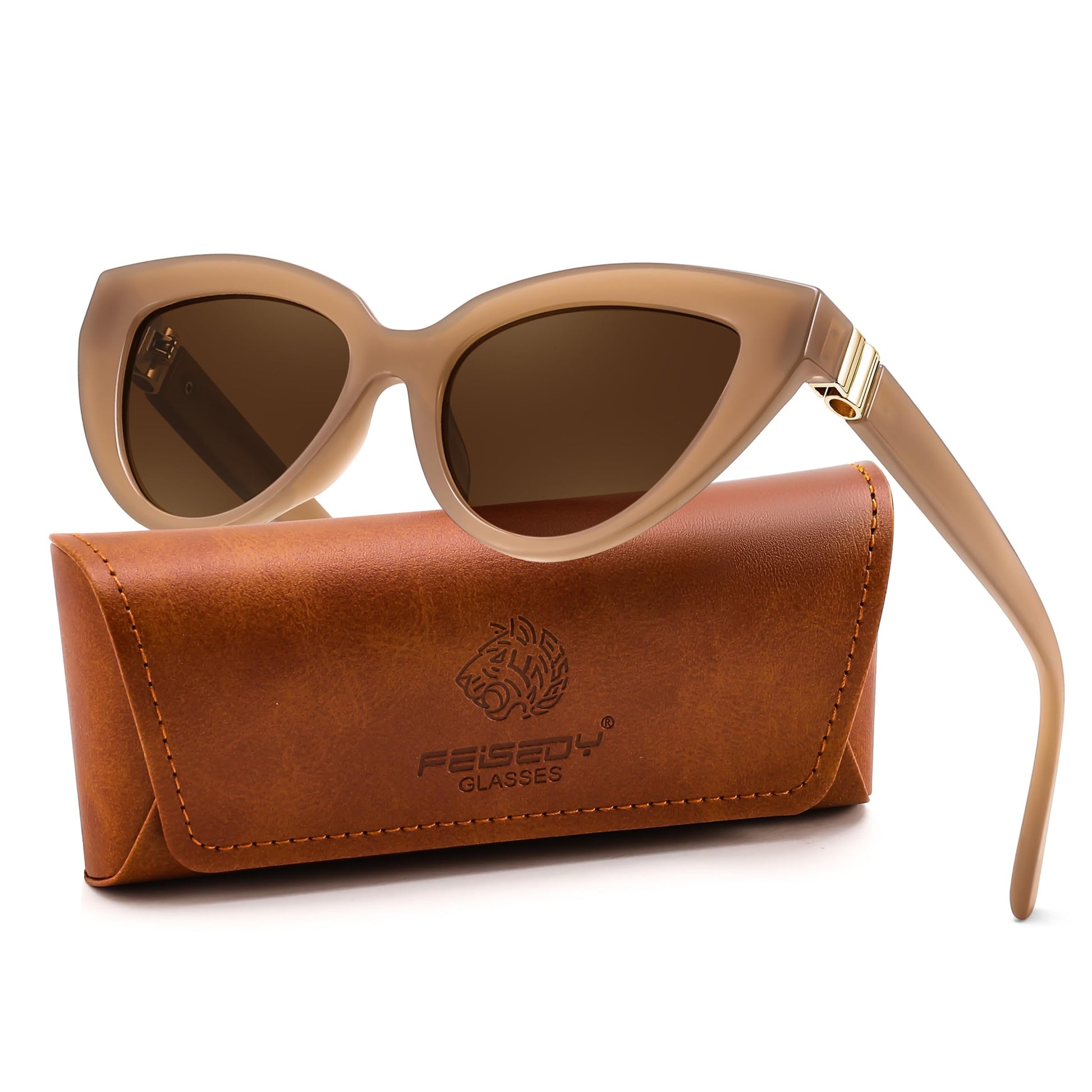 FEISEDY Cat eye Sunglasses Polarized and Retro Stylish for Women Men B0428 | UV400 Protection, for Driving Fishing Beach Trav