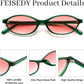 商品图片 73 | B0DMN6519L | FEISEDY Retro Oval Cat Eye Sunglasses for Women 90s Narrow Lightweight Shades Y2k Trendy Sunnies B0257