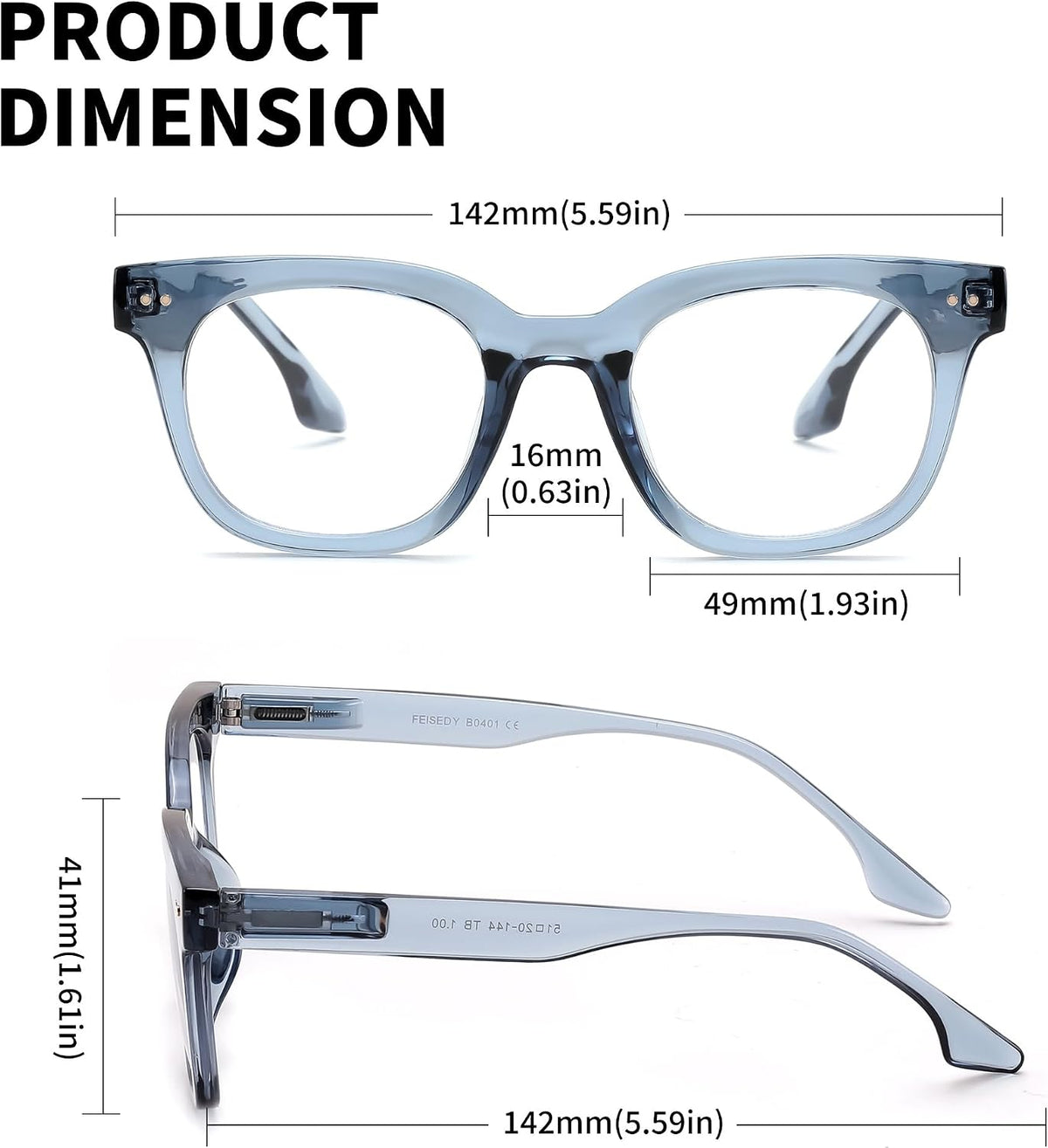商品图片 26 | B0HCTFJTY2 | FEISEDY Blue Light Blocking Reading Glasses for Women Men B0401