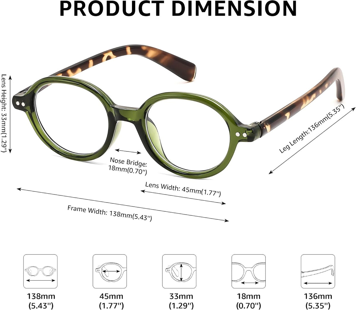 ÉÌƷͼƬ 4 | B0FR9T1TCC | FEISEDY Vintage Oval Blue Light Reading Glasses for Women, Stylish Lightweight 90s Reader B0327