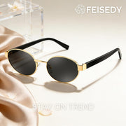 ÉÌƷͼƬ 11 | B0GK19LPFF | FEISEDY Retro Oval Metal Y2K Sunglasses for Women Men Small Frame B0402