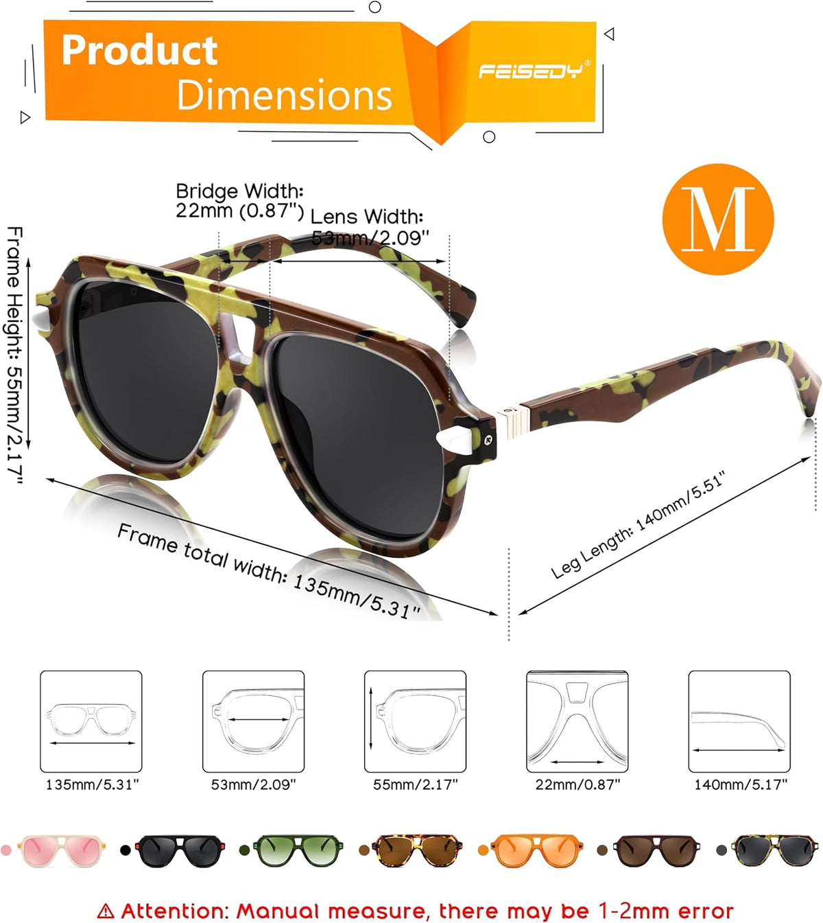 ÉÌƷͼƬ 44 | B0CDGNN3ZN | FEISEDY Vintage 70s Aviator Sunglasses Men Women Classic Retro Trendy Large Frame UV400 Sun Glasses B0030