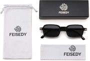 ÉÌƷͼƬ 7 | B0H1B921MS | FEISEDY Trendy Rectangle Sunglasses Womens Mens Narrow Square Shades B0449
