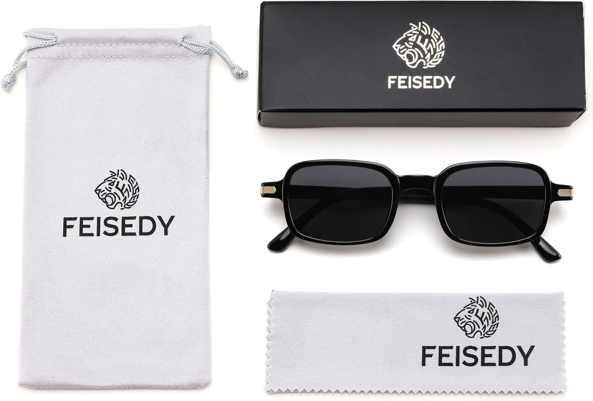 ÉÌƷͼƬ 7 | B0H1B921MS | FEISEDY Trendy Rectangle Sunglasses Womens Mens Narrow Square Shades B0449