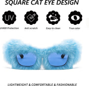 ÉÌƷͼƬ 112 | B09PN9V5N6 | FEISEDY Sunglasses Women Plush Fuzzy Soft Velvet Party Masquerade B2877