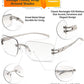 商品图片 11 | B0GX6FSM23 | FEISEDY Retro Rimless Rectangle Y2K Tinted Sunglasses for Women Men B0423