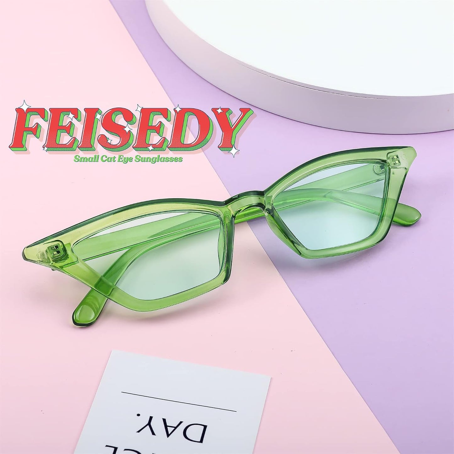 商品图片 45 | B079KYQYT3 | FEISEDY Small Cat Eye Sunglasses Vintage Square Shade Women Eyewear B2291