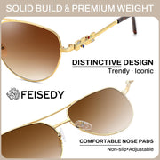 ÉÌƷͼƬ 4 | B0H4QPVJY6 | FEISEDY Retro Aviator Sunglasses for Women Men UV400 Shades B0409