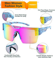 ÉÌƷͼƬ 35 | B0D4Y6RY37 | FEISEDY Sunglasses Men Women, Big Oversized Square Frame,UV400 Mirrored Sun Glasses, Cycling Driving Fishing Hiking B0064