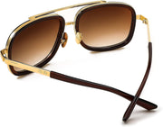 ÉÌƷͼƬ 27 | B0B681YMF5 | FEISEDY Retro Trendy Aviator Sunglasses Women Men Classic Vintage Square Sunglasses 70s Large Metal Shades B2321