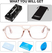 ÉÌƷͼƬ 13 | B0C65DXFMC | FEISEDY Retro Square Blue Light Blocking Reading Glasses for Women Men 70s Flat Aviator Glasses Anti-Fatigue Reader B2993