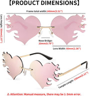 ÉÌƷͼƬ 14 | B0D9428ZX6 | FEISEDY Melting Flame Heart Sunglasses For Women Men Trendy Rimless Fire Shaped Party Glasses B2366