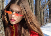ÉÌƷͼƬ 3 | B09JK7M3SQ | FEISEDY Fire Flame Sunglasses for Women Mirror Rimless Fire Shaped Novelty Sunglasses B2839