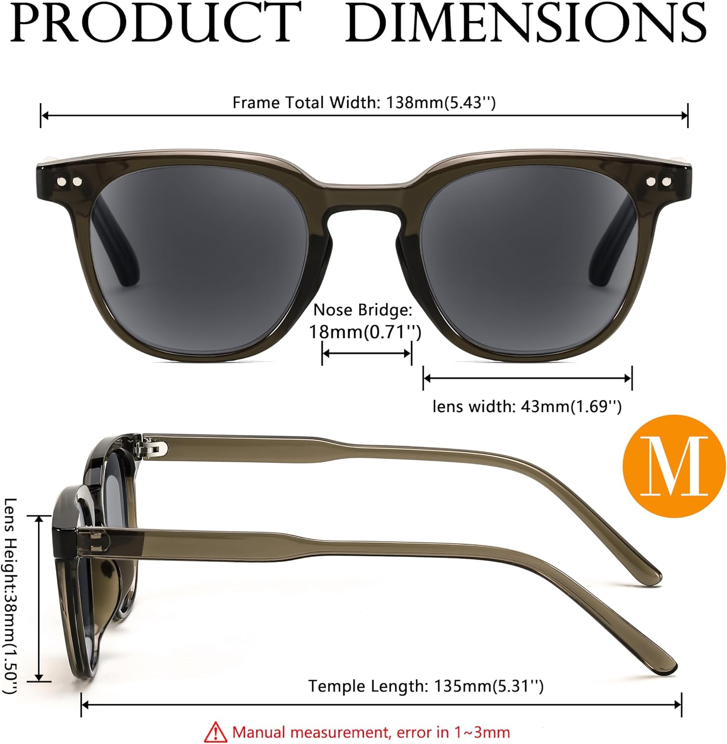 商品图片 27 | B0CSNK73XH | FEISEDY Round Reading Sunglasses for Men and Women Stylish Blue Light Blocking Readers B0113