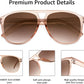 商品图片 3 | B0GXMV1N2N | FEISEDY Retro Aviator Sunglasses for Women Men Square Sunnies 70s Pilot Style Lightweight UV400 Shades B0421