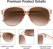 ÉÌƷͼƬ 3 | B0GXMV1N2N | FEISEDY Retro Aviator Sunglasses for Women Men Square Sunnies 70s Pilot Style Lightweight UV400 Shades B0421