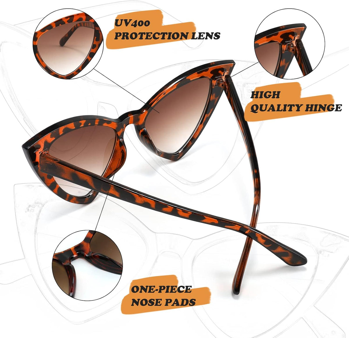 ÉÌƷͼƬ 19 | B09SPTCVBR | FEISEDY Retro Cat Eye Sunglasses for Women Fashion Vintage Cateye Sun Glasses B2235