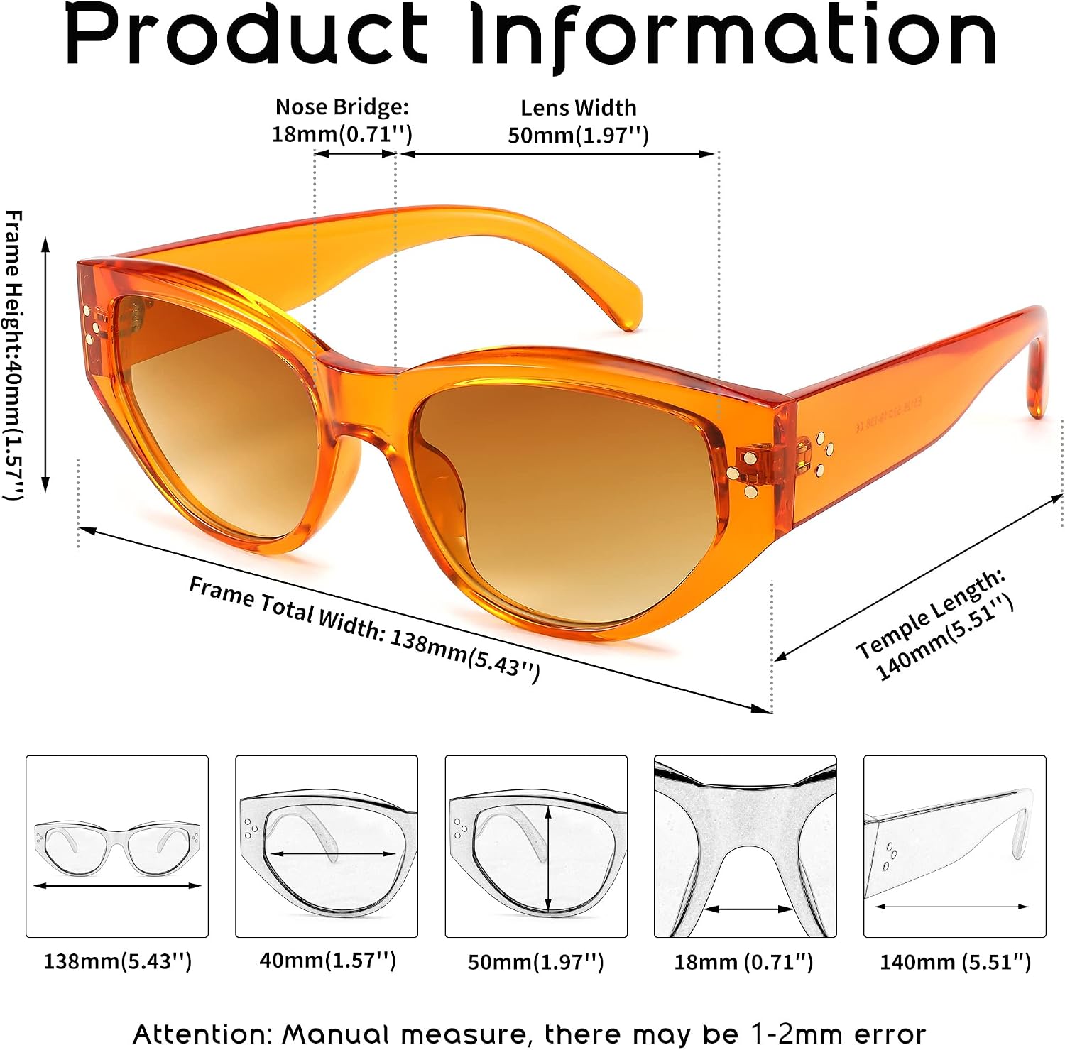 商品图片 21 | B0BZ8DL6L8 | FEISEDY Sunglasses Womens, Retro Cat Eye Sunglasses, Fashion Vintage Cute Stylish UV400 Sunnies B2365
