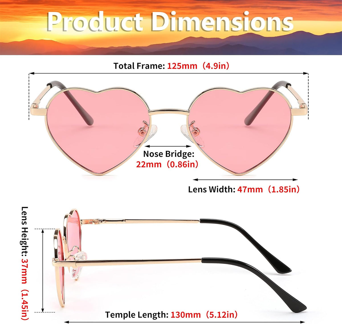 ÉÌƷͼƬ 24 | B0CGZFPWJZ | FEISEDY Polarized Heart Sunglasses for Women Men, UV400 Protection B2851