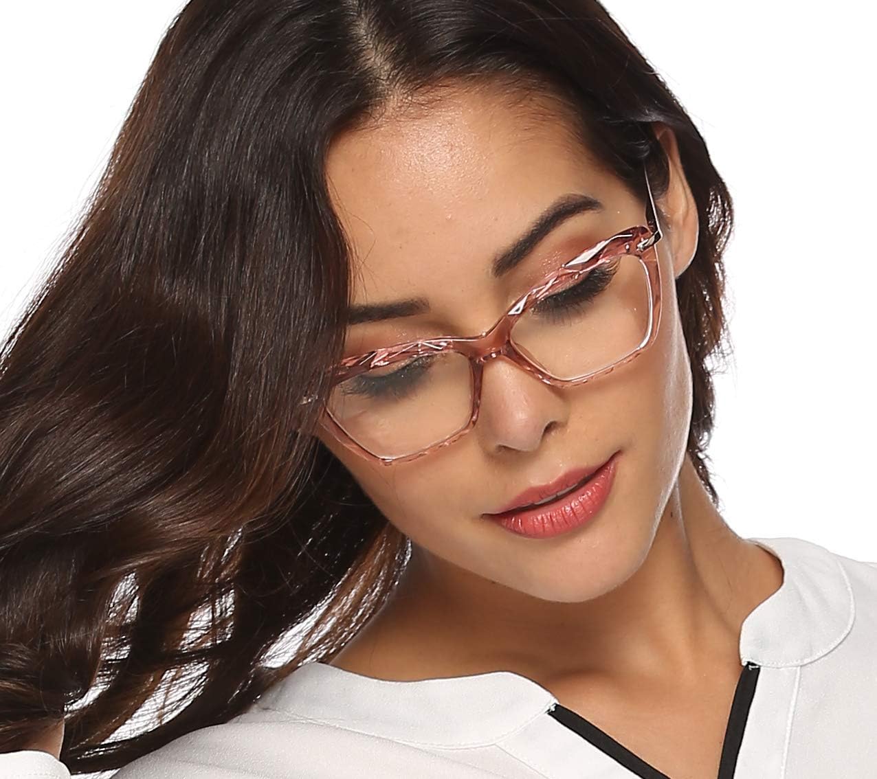 商品图片 27 | B07FR6SSY6 | FEISEDY Cat Eye Glasses Frame Clear Lenses Lightweight Eyewear for Women B2440