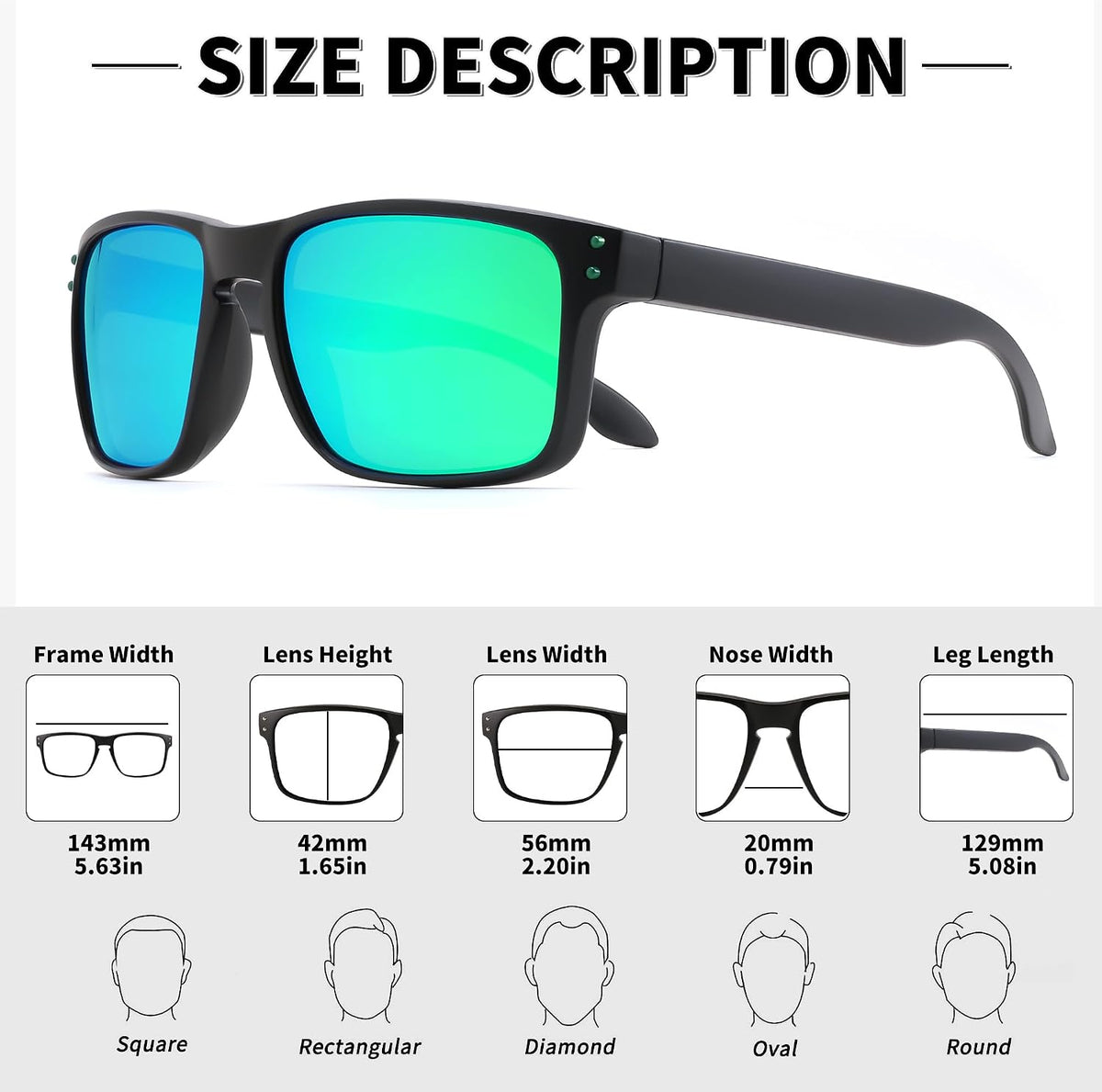 ÉÌƷͼƬ 6 | B0F8HGGZ7R | FEISEDY Polarized Sunglasses for Men Women Sports Driving Fishing Hiking Glasses UV400 Protection B0080