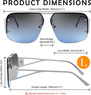 ÉÌƷͼƬ 6 | B0CP2666ZB | FEISEDY Trendy Aviator Sunglasses for Women Men Retro Metal Rimless Frame Square Shades B2985