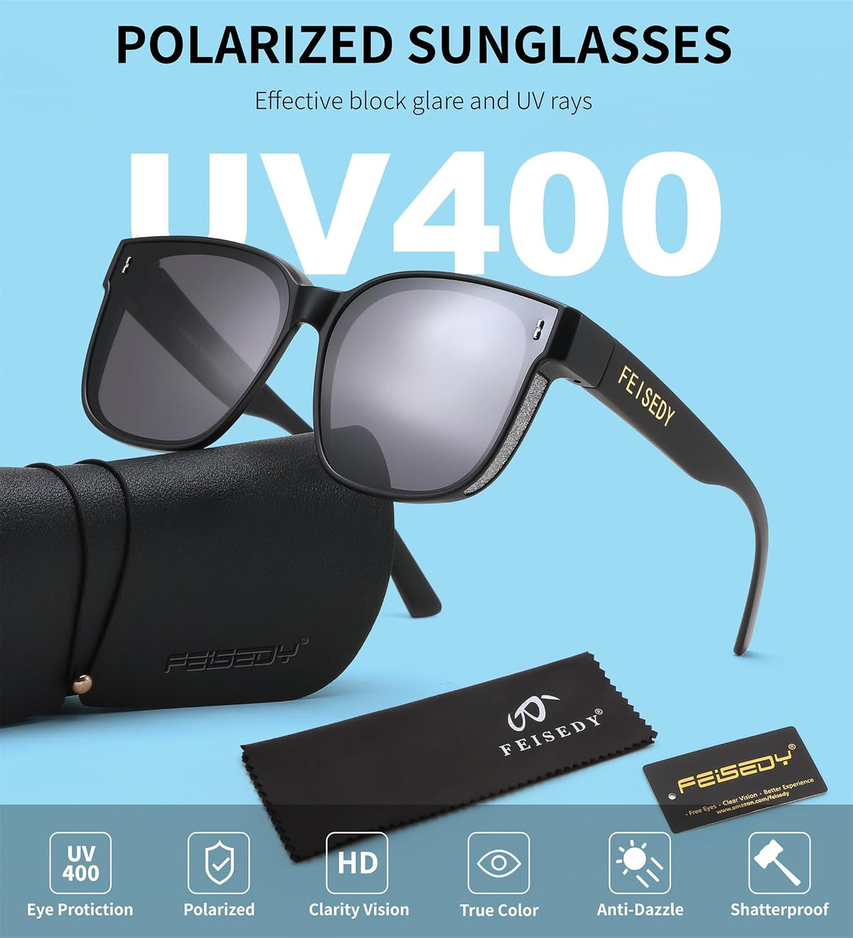 ÉÌƷͼƬ 54 | B0DS5D4WB4 | FEISEDY Sunglasses That Fit Over Glasses for Women Men UV400 B0269