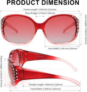 ÉÌƷͼƬ 34 | B0GRVLVZYS | FEISEDY Women's Polarized Wrap-Around Fit Over Sunglasses with Rhinestones, Anti-Glare Driving Sun Glasses B0362