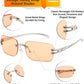 商品图片 23 | B0GX6FSM23 | FEISEDY Retro Rimless Rectangle Y2K Tinted Sunglasses for Women Men B0423