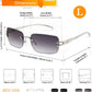 商品图片 18 | B0GX6FSM23 | FEISEDY Retro Rimless Rectangle Y2K Tinted Sunglasses for Women Men B0423