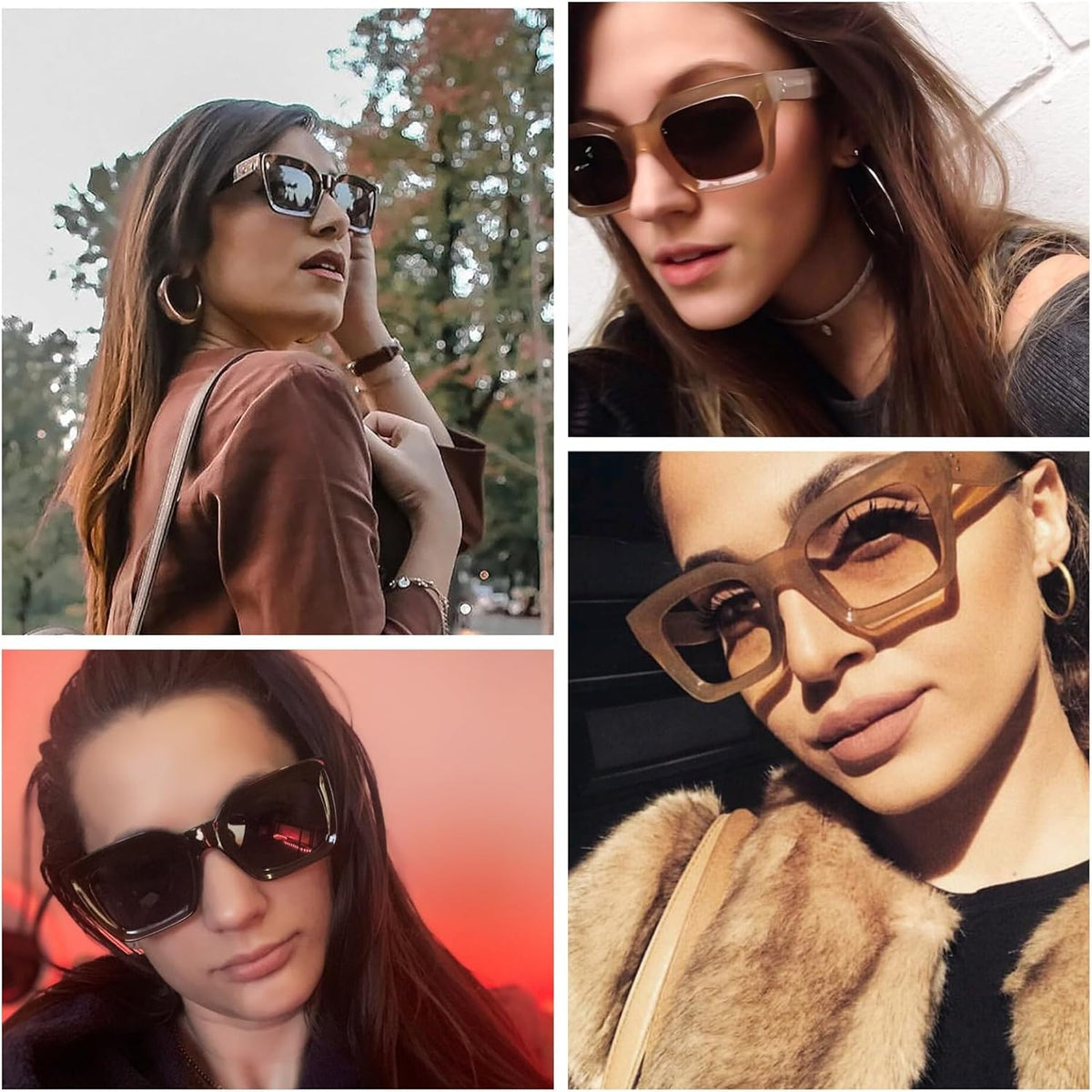 ÉÌƷͼƬ 17 | B07MNGNLNT | FEISEDY Classic Women Sunglasses Fashion Thick Square Sun Glasses B2471