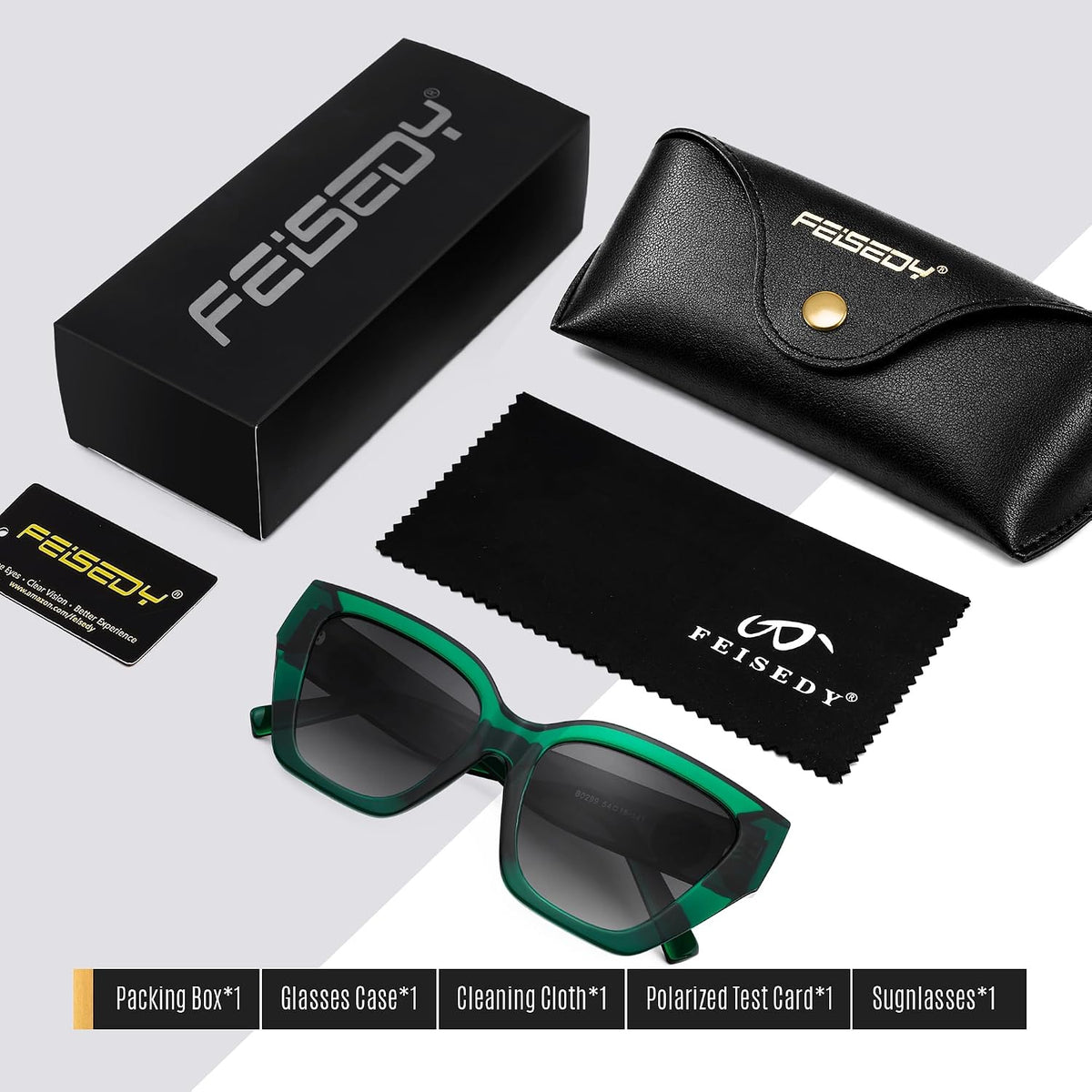 ÉÌƷͼƬ 18 | B0F8N6T6HM | FEISEDY Women's Polarized Cat Eye Sunglasses - UV400 Protection, Trendy Design for Driving & Daily Wear B0299